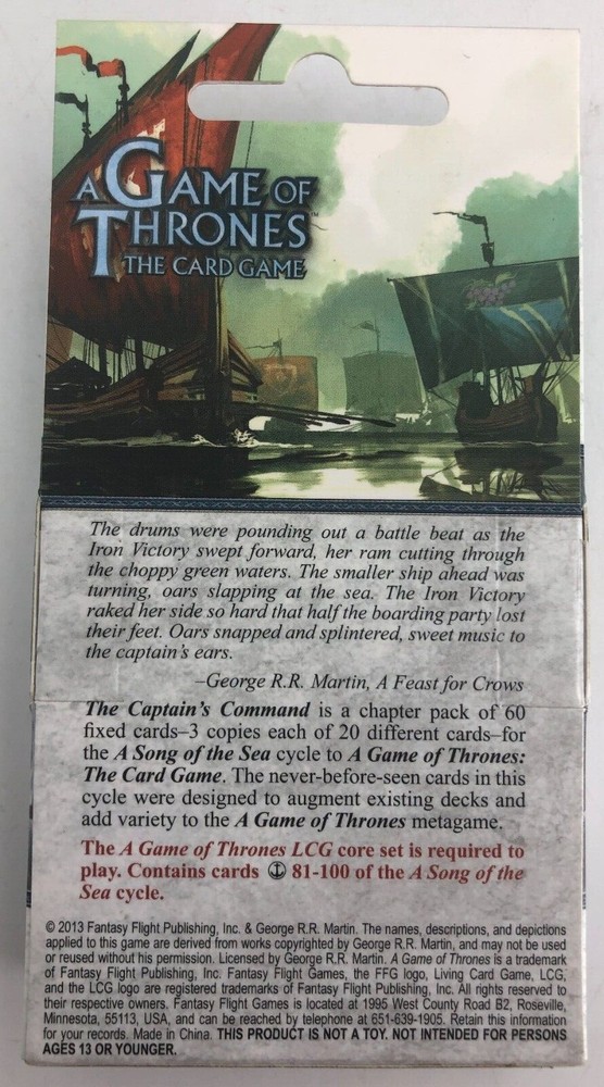 Game of Thrones Captain's Command Chapter Pack CCG Card Game Deck Set