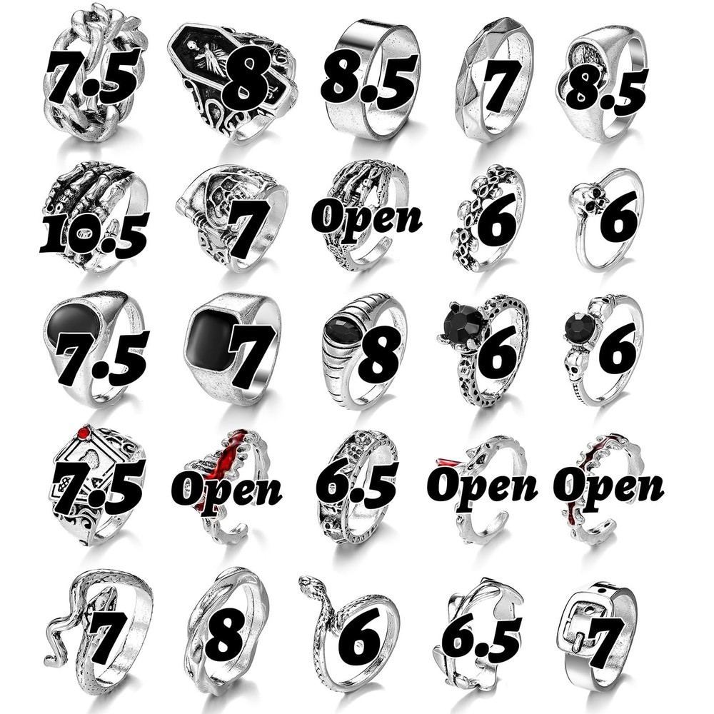 IFKM 25PCS Vintage Silver Knuckle Rings Set for Women, Stackable Joint