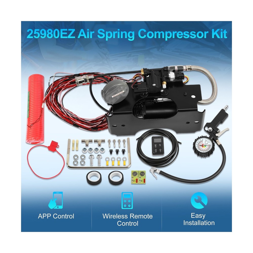 25980EZ Wireless On Board Air Compressor System, Air Spring Compressor Kit, w...