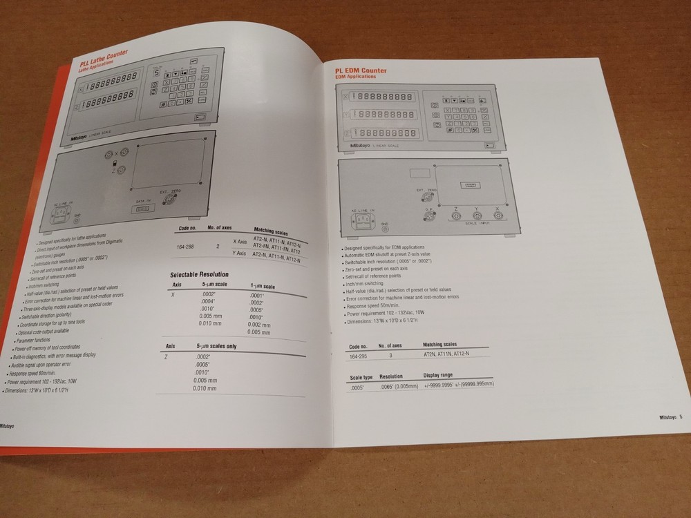 Mitutoyo Digital Readout Counters and Linear Scales Specifications