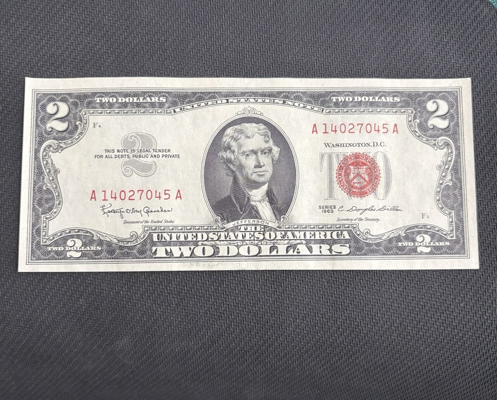 1963 Two ($2) Dollar Red Seal Uncirculated