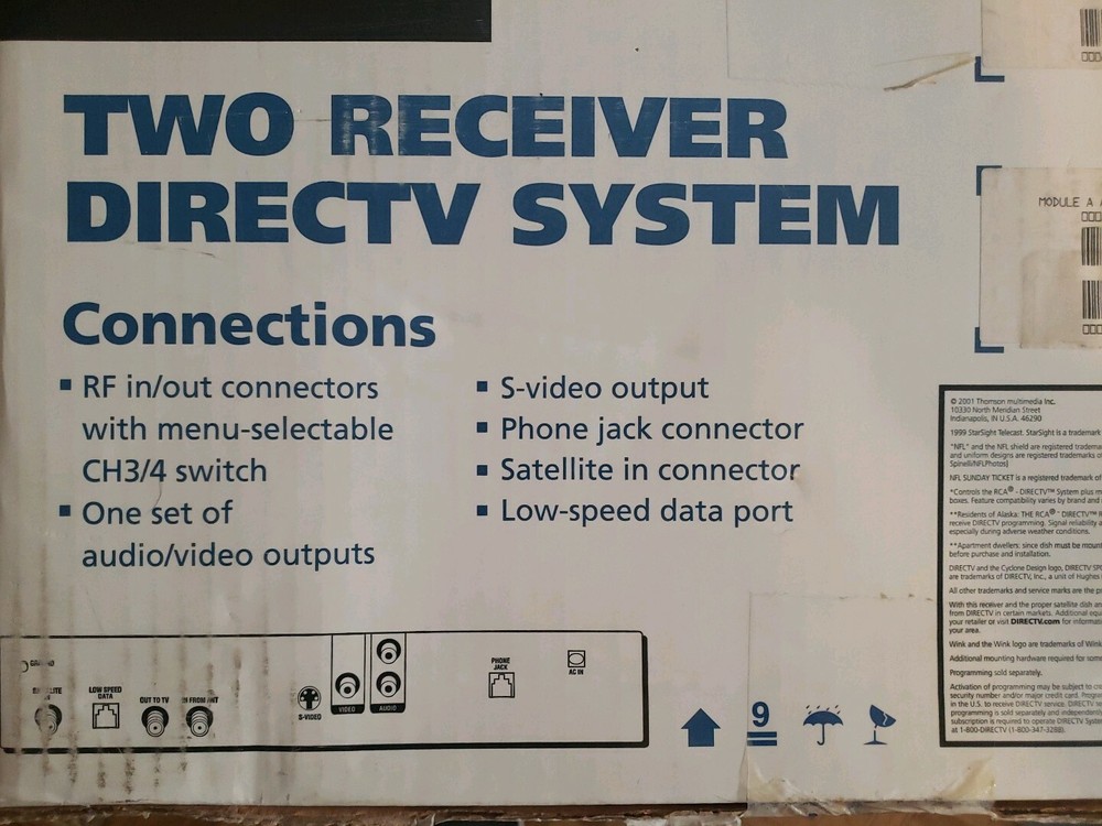 RCA TWO RECEIVER DIRECTV SYSTEM MODEL DSM433RGA