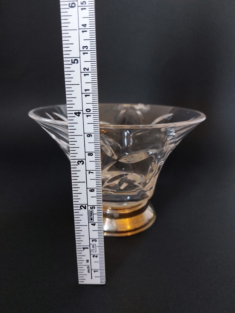 Vintage Bowl Crystal Base Holder Silver 800