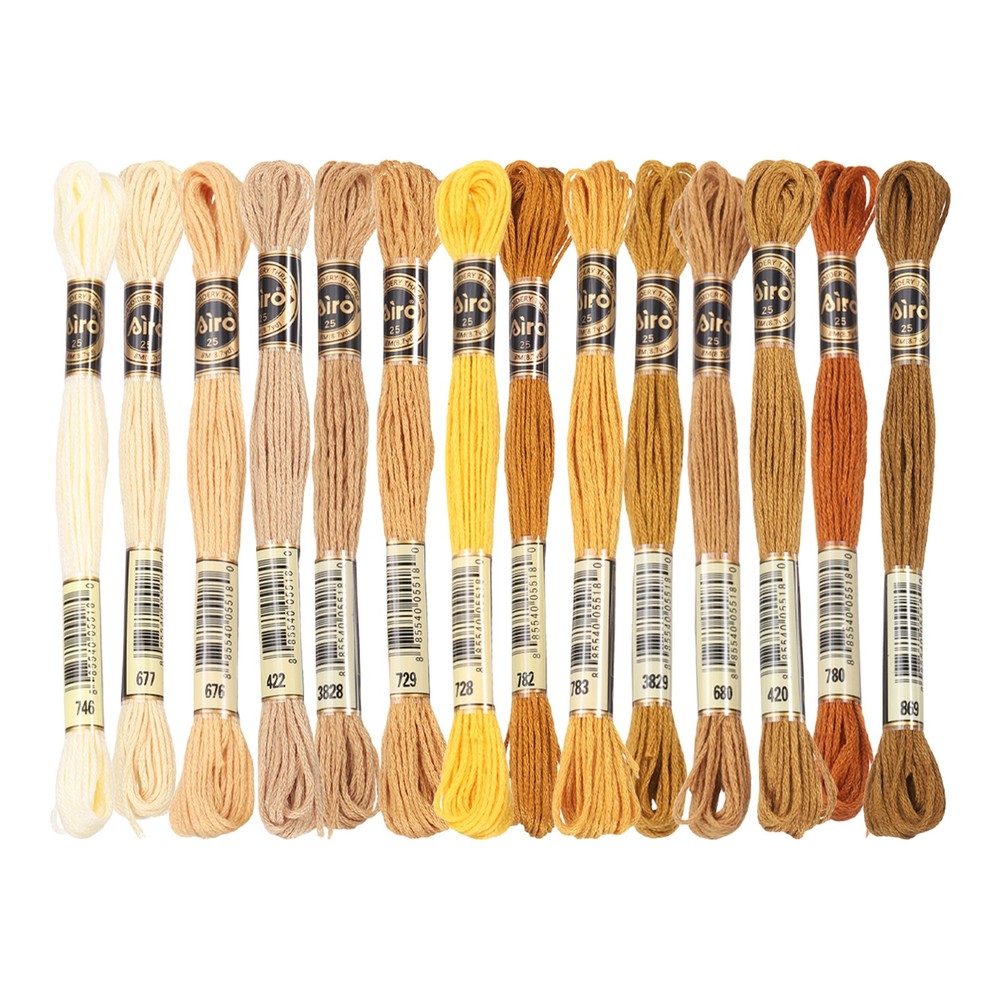 14 Skeins Embroidery Floss, Polyester Threads Multicolored Orange