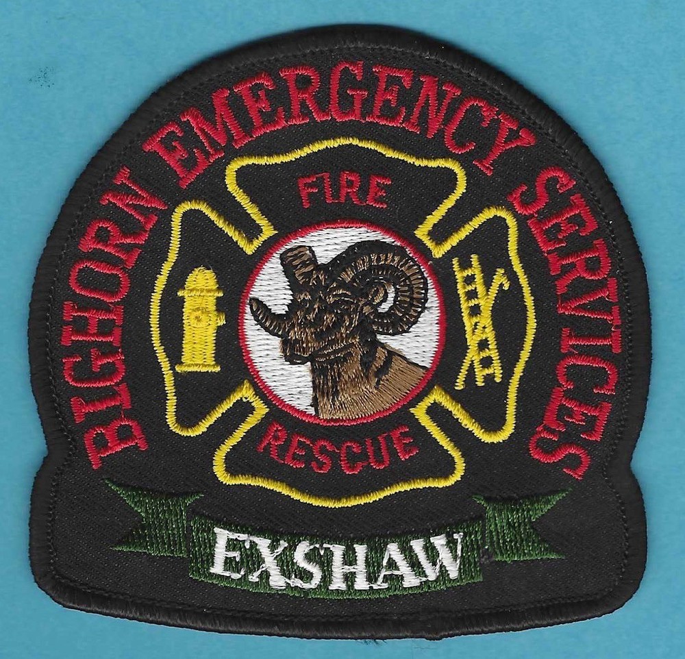BIG HORN ALBERTA CANADA FIRE DEPARTMENT EXSHAW FIRE HALL PATCH FLASH