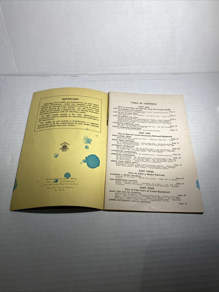 HO - 1950 Instructions For Assembling And Operating Lionel Trains