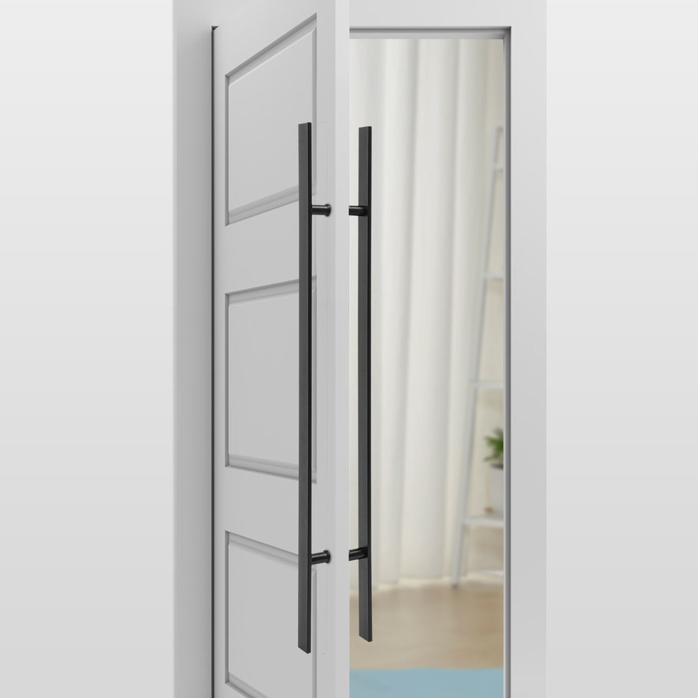 Double Sided Stainless Steel Door Handle Pair Pull Push Sliding Barn Door Handle