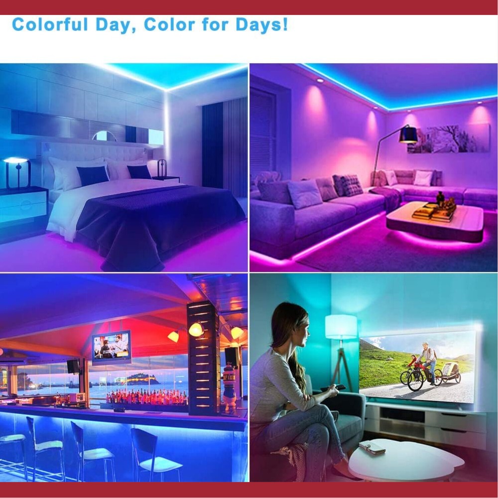 Smart LED Strip Lights App Controlled 16.4ft Waterproof Bluetooth Music Sync