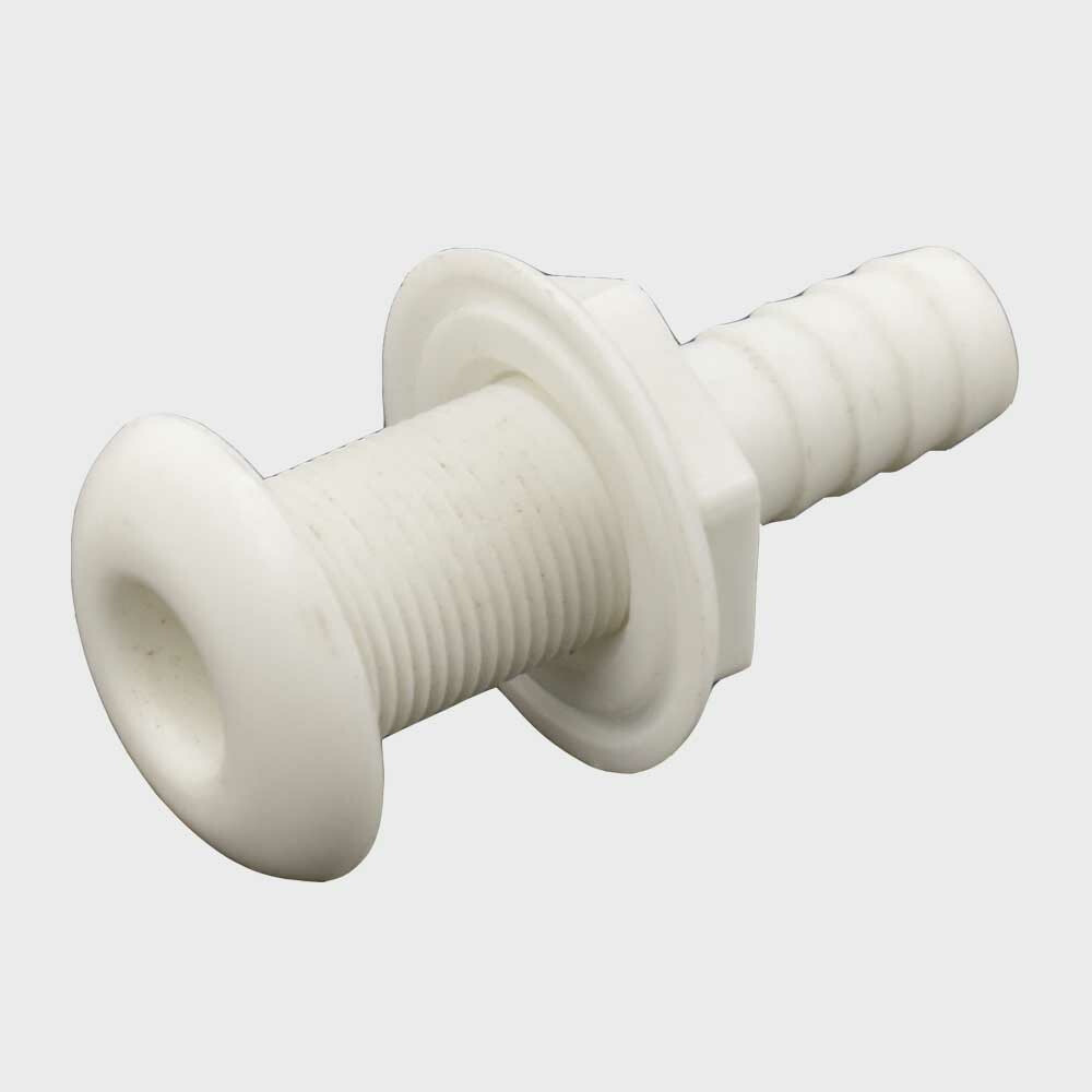 Boat Thru Hull | 3/4 Inch White Livewell Fitting