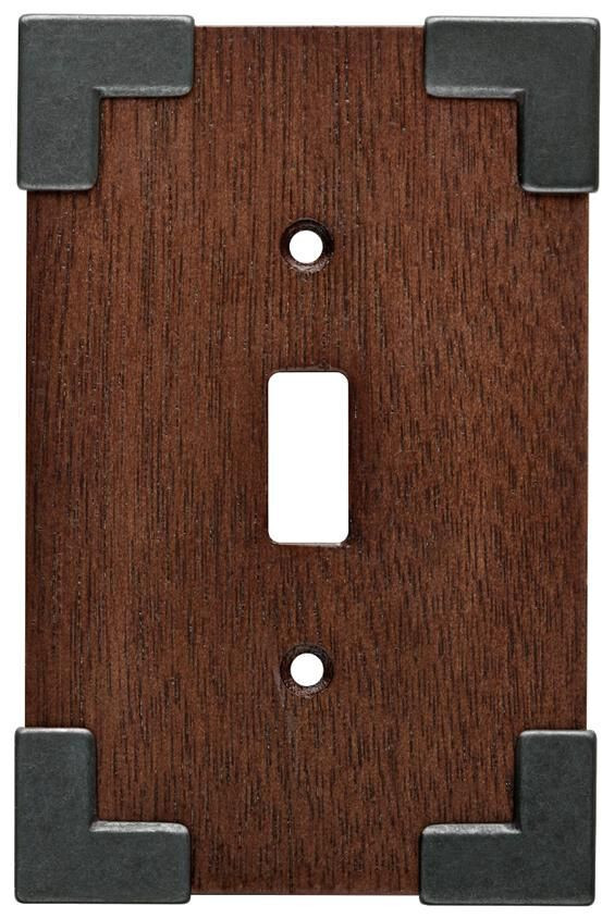 (5 Pack) Brainerd - Rowland - Single Switch Plate - Charcoal Ebony and Soft Iron