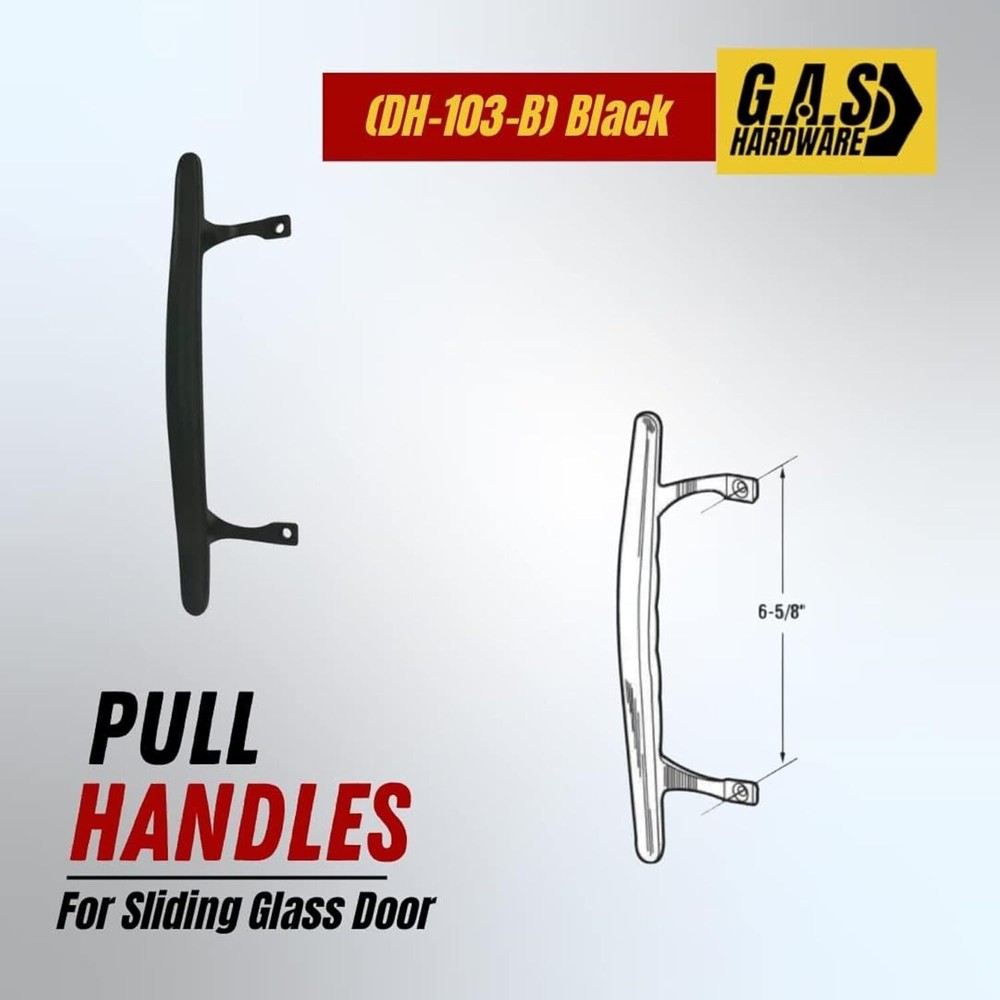 Pull Handle for Sliding Doors, 6-5/8" Hole Space | Sliding Glass Door Handle Set