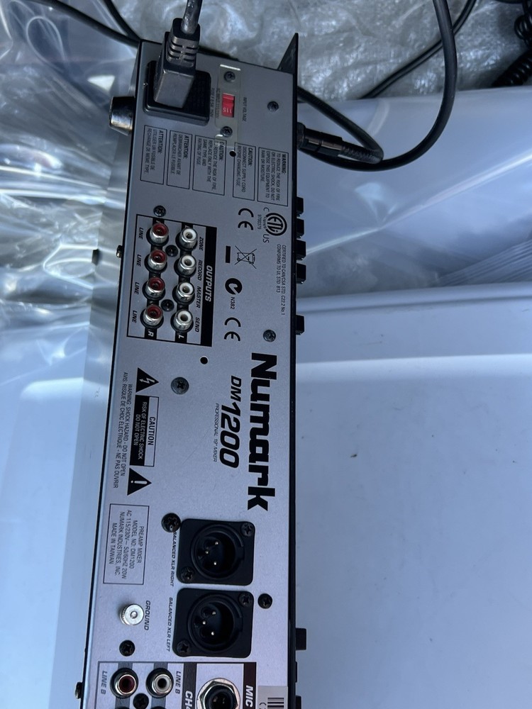 Numark DM1200 19” 4 Channel DJ Preamp / Mixer (Untested Condition)