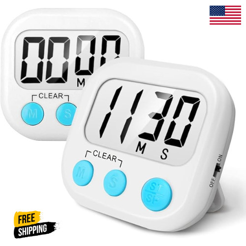 2 Pack Digital timer Baking timer Small exquisite timekeeping Accurate kitchen