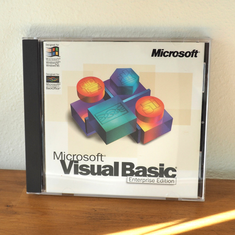 Microsoft Visual Basic 5.0 Enterprise Edition Software w Product Key Windows 95