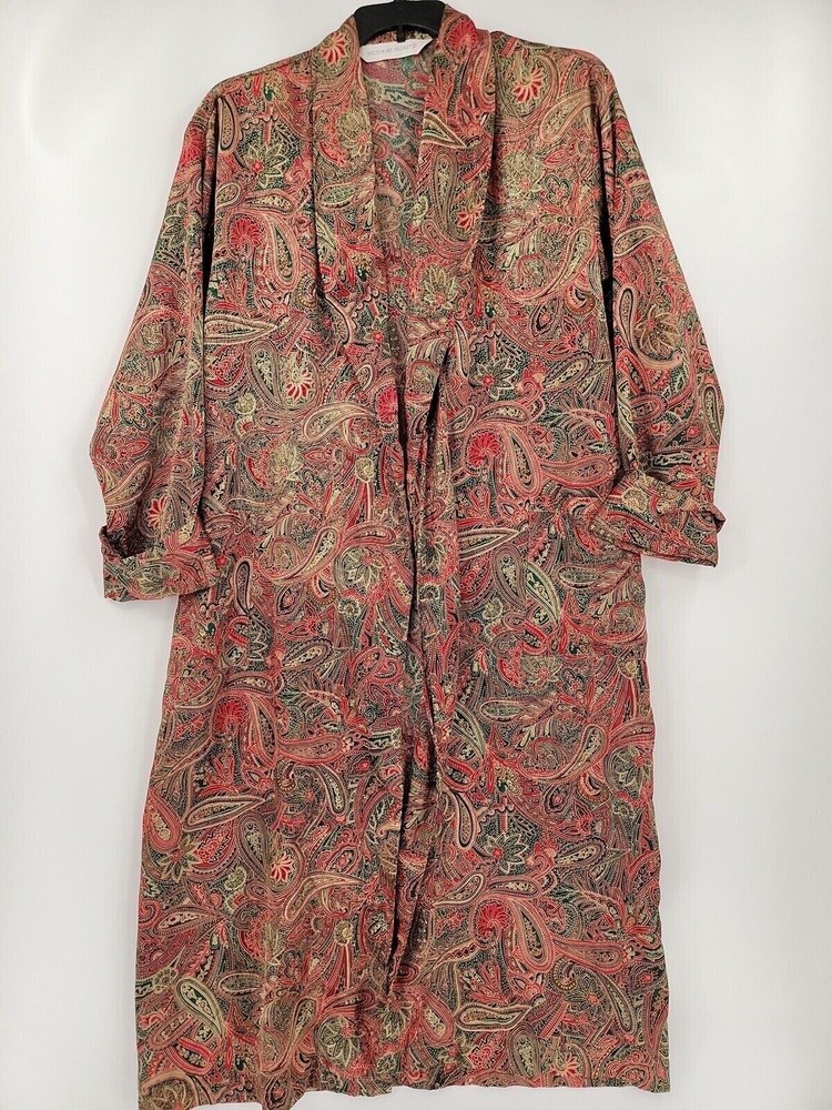 Victorias Secret Womens Robe Long Sleeve Size Medium Multicolor 100% Polyester