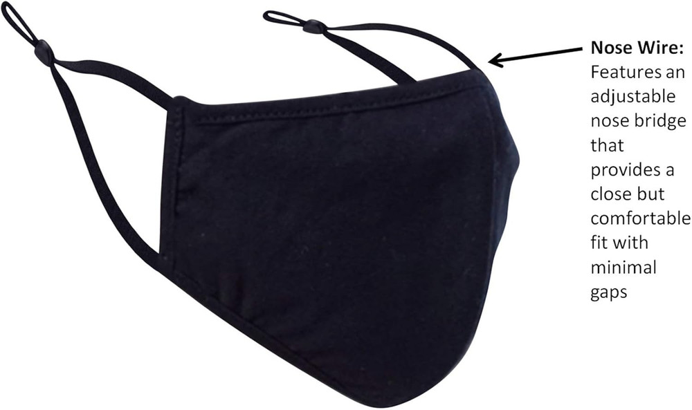 5 Pack Premium Fabric Face Mask Reusable with Adjustable Elastic, 2 Layer,Cotton