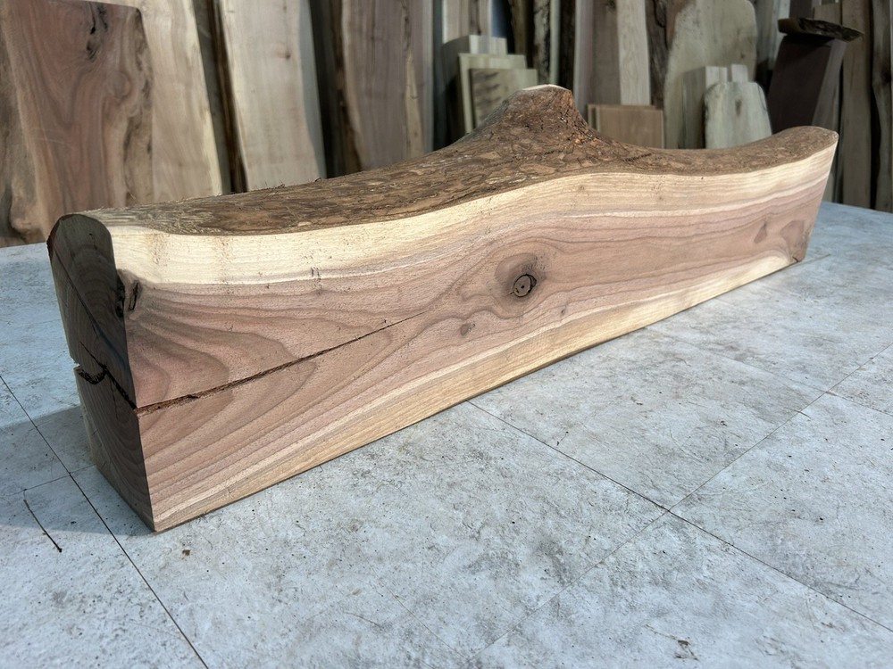 Figured Walnut Mantel/Fireplace Mantel Shelf/Solid Wood/Live Edge Walnut Shelf