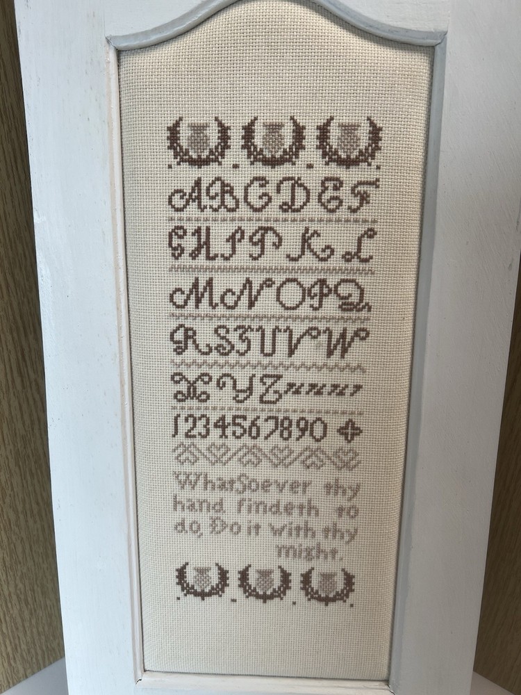 Finished Cross Stitch Sampler 20” X 9”