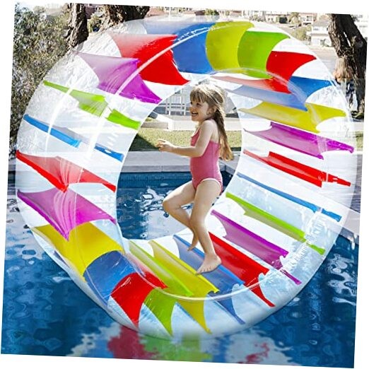 65"/47" Giant Inflatable Wheel Roller, Colorful Water Rolling Large - 65"