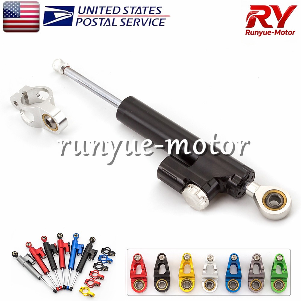 Adjustable Motorcycle Steering Damper Stabilizer Linear Control Universal Motor
