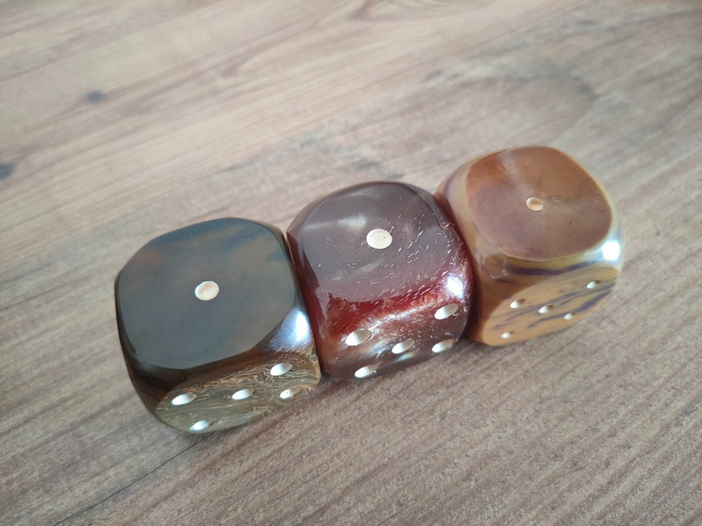 3 pieces Amber Bakelite huge Dice Vintage from old object