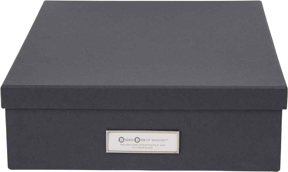 Bigso Oskar Fiberboard Label Frame Document Letter Box | Grey