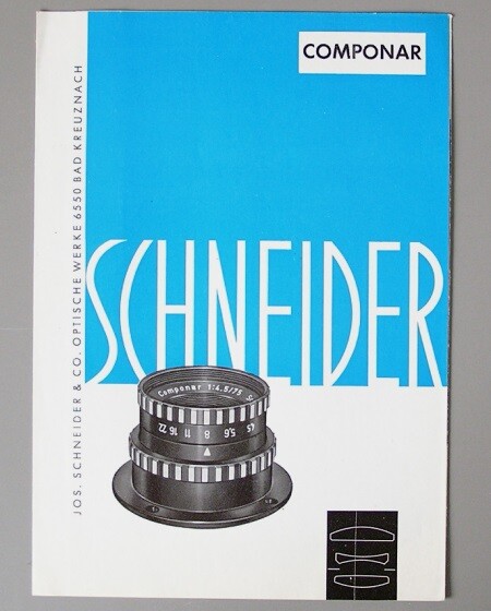 Schneider Componar Lens Brochure