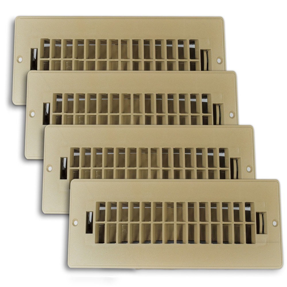 Qty 4 RV Floor Register - Dampered - TAN - 11 3/4" x 4" Free Shipping