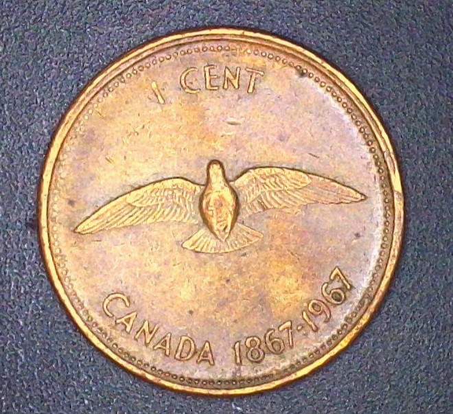 1967 Canada Centennial Rock Dove - Small Cent