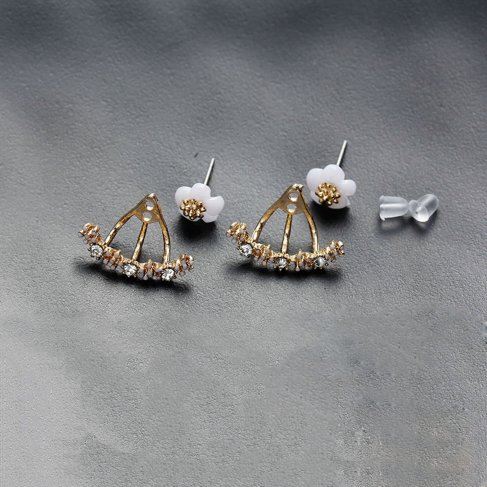 Sexy Sparkles Ear Jacket Stud Earrings Back Ear Cuffs Stud Earring