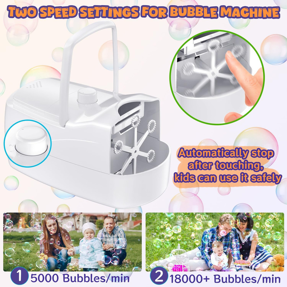 Bubble Machine, Automatic 18000+ per Minute Big Bubbles Blower Maker for Kids To