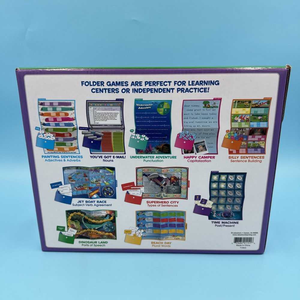 Lakeshore Grammar & Writing Folder Game Library RR796 Open Box
