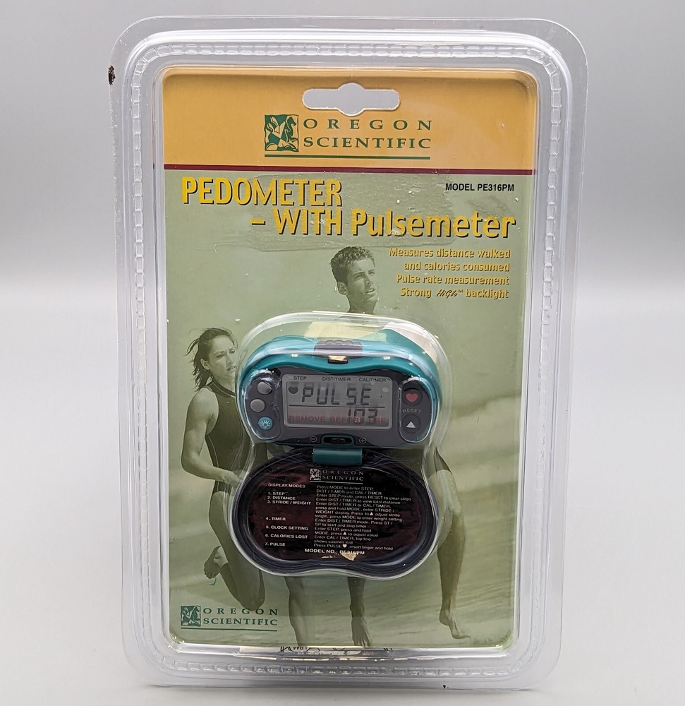 New Oregon Scientific PE316PM Pedometer with Pulse Meter Sealed