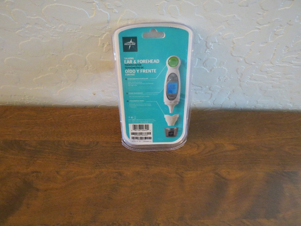 Medline Talking Digital Ear & Forehead Thermometer Model MDSTH1002 New Sealed