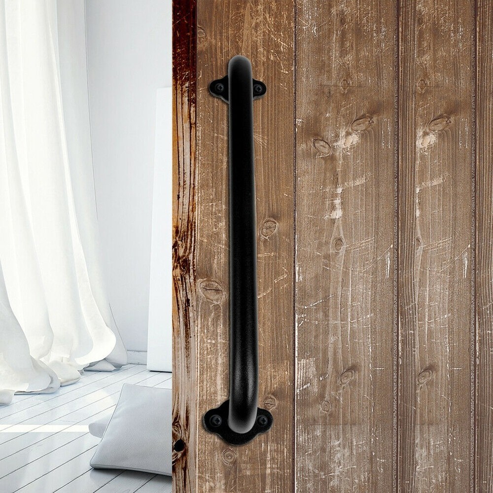 Sliding Barn Door Pull Flush Handle Gate Hardware Set Iron Matte Black