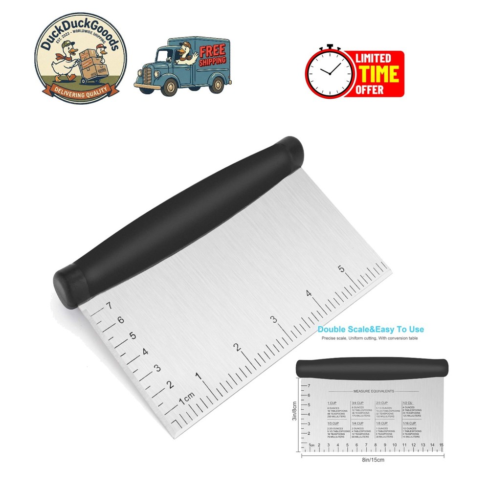 Versatile Bench Scraper & Chopper: 6-Inch Stainless Steel Kitchen Essential