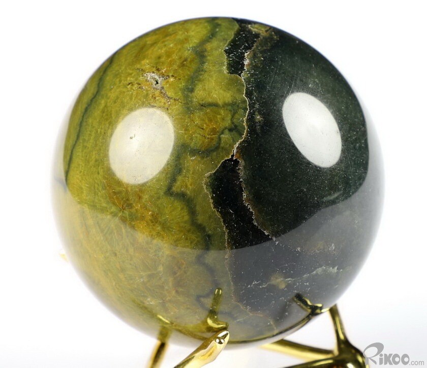 2.0" Ocean Jasper Carved Crystal Sphere, Crystal Healing