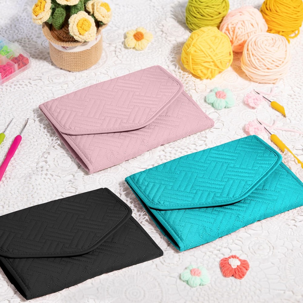 Crochet Hook Case Foldable Organizer Knitting Supplies Accessory Storage Bag