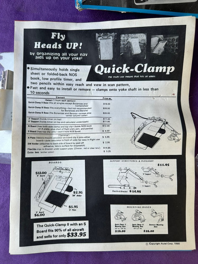 New Quick Clamp Yoke Workstation Mount System with Clipboard, Flashlight