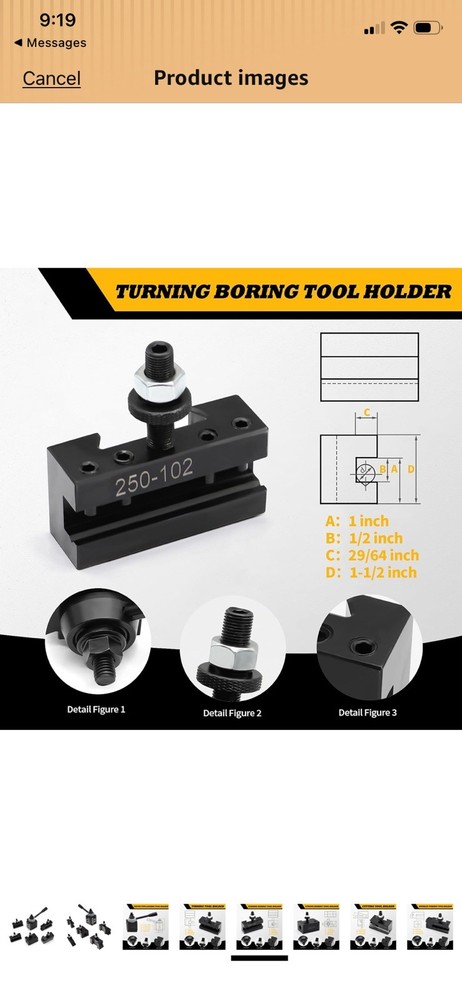 Quick Change Tool Post Set 6 Pcs Lathe Tool Holders for 6"-12" Mini Lathe Swing