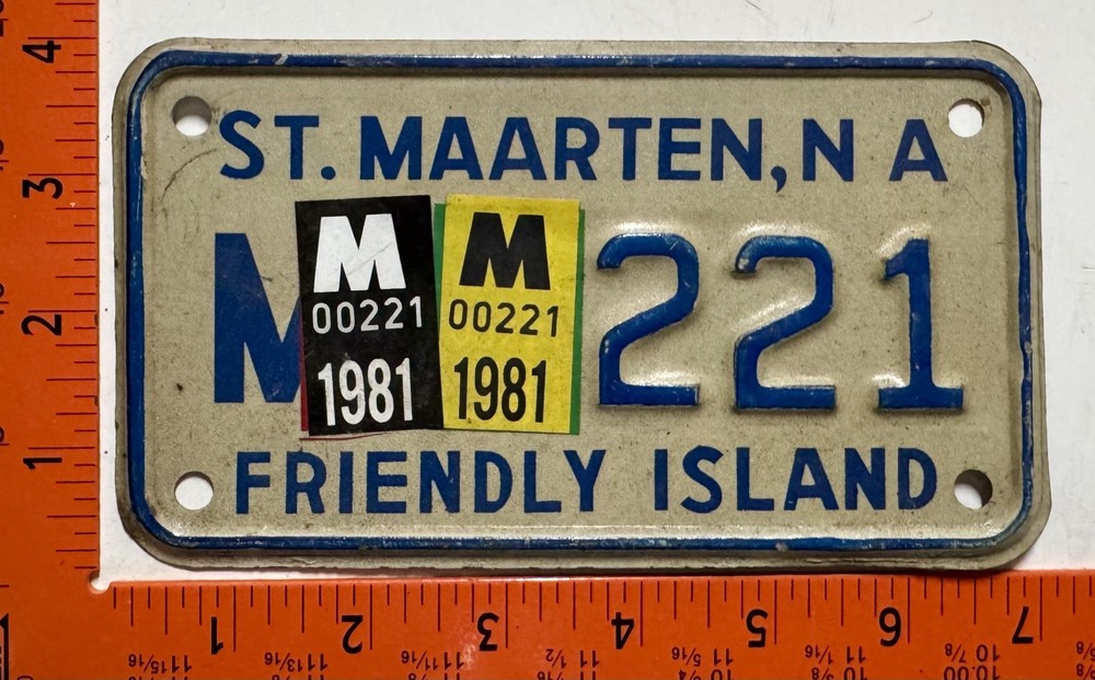 1981 St Maarten Motorcycle License plate