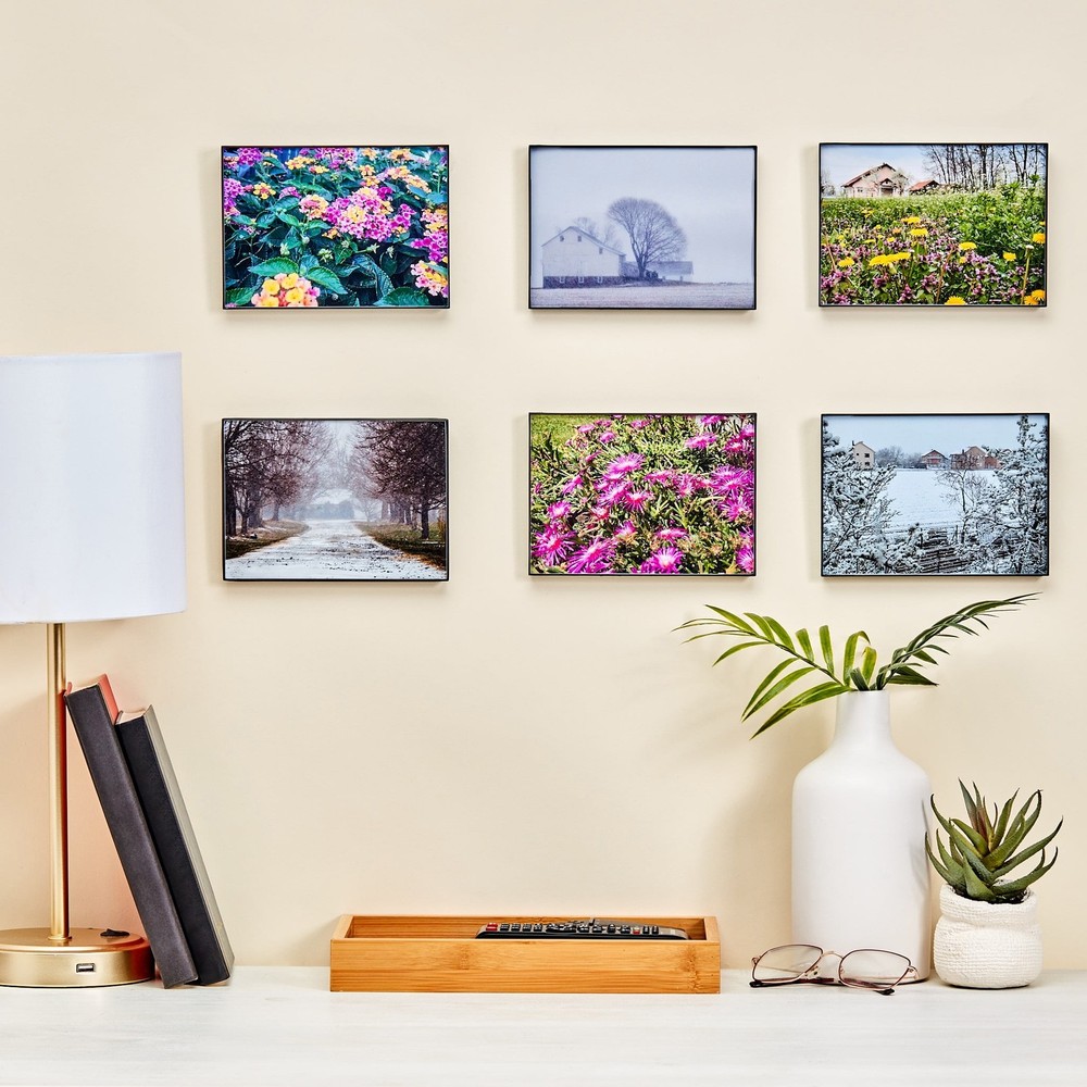 Mainstays 5x7 Front Loading Picture Frames, Black, Set of 6