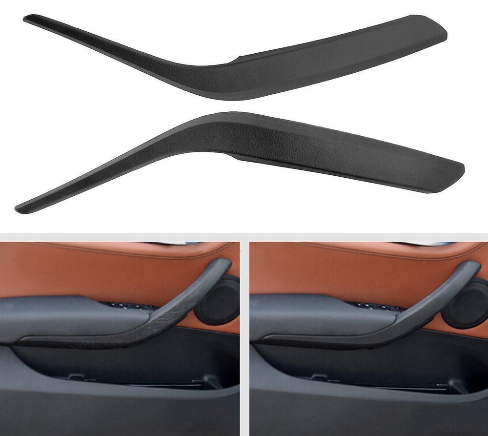 Left Right Inner Door Handle Pull Panel Trim Black for 2010-2015 BMW X1 E84