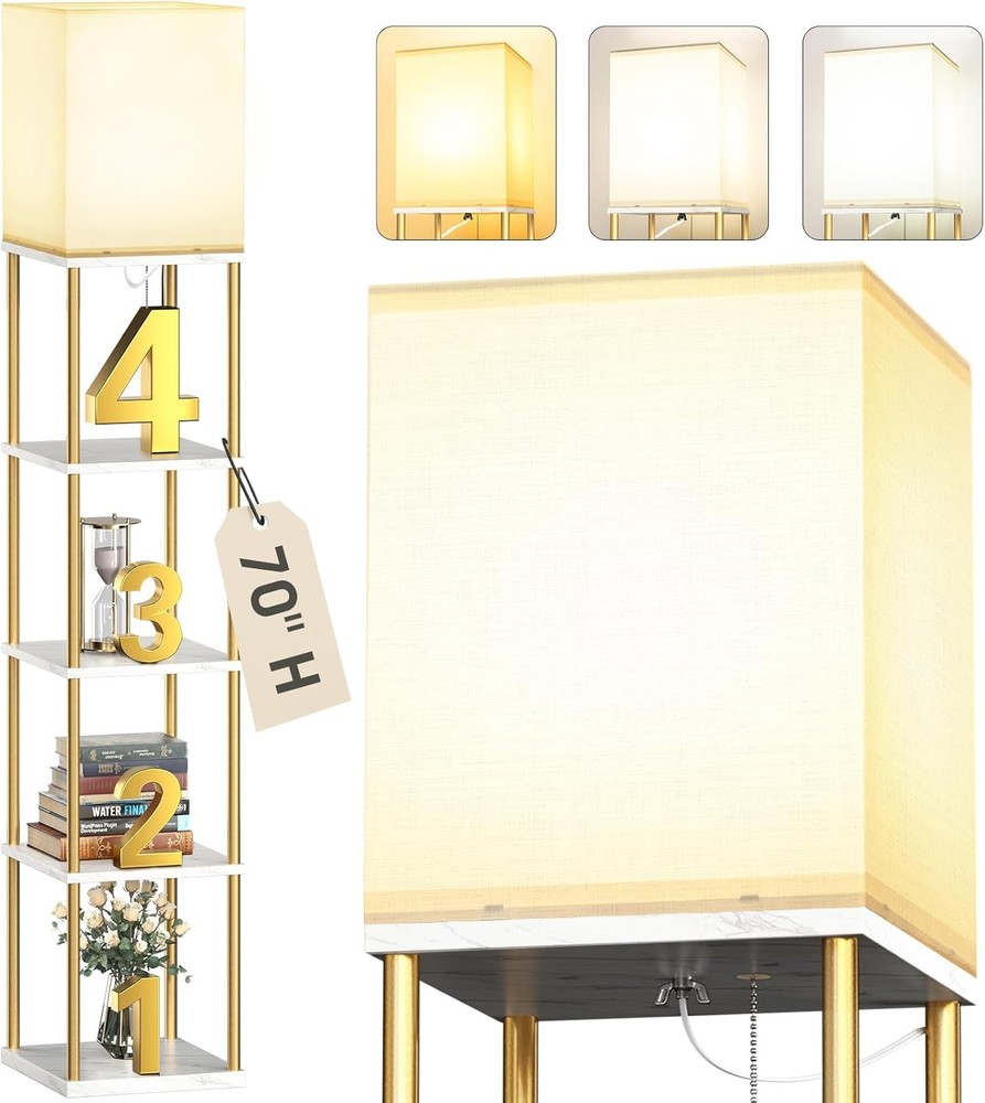 Floor Lamp With Shelves