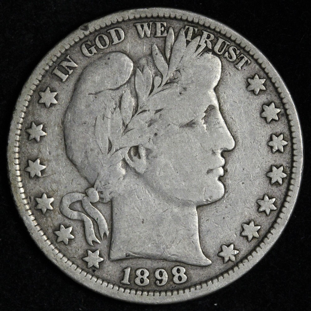 1898 Barber Silver Half Dollar FINE+ E337 T