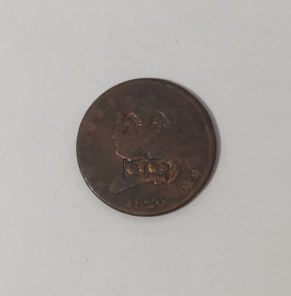 1826 LARGE CENT COUNTERSTAMPED