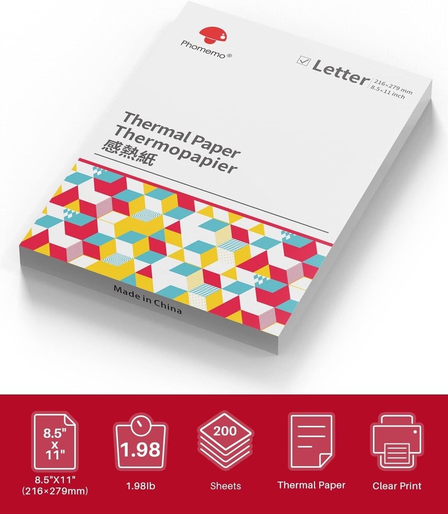 Letter Thermal Printer Paper, Advanced Thermal Printing, Paper Compatible wit...