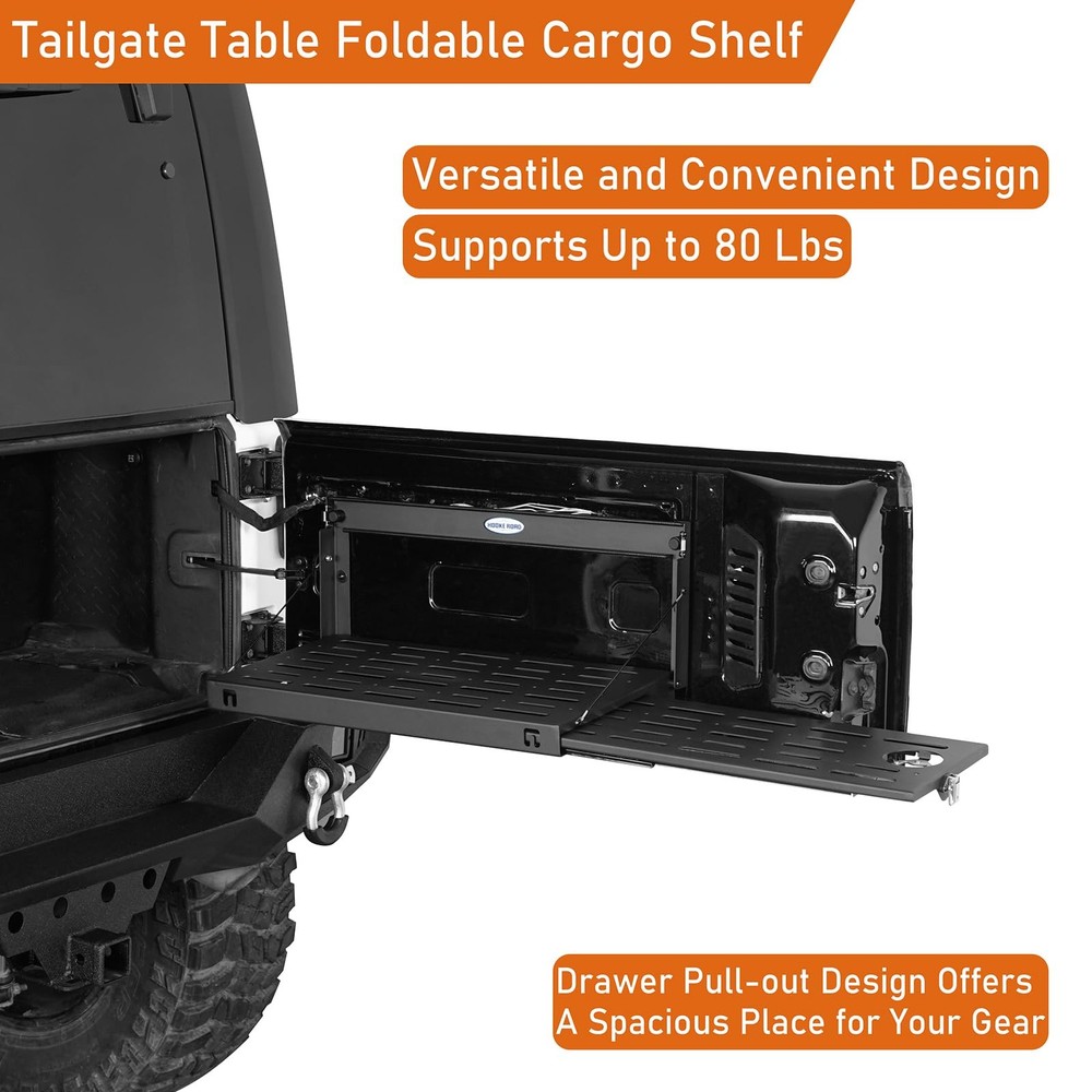 2015-2018 Wrangler JK JKU Tailgate Table Pull-out Cargo Shelf Foldable