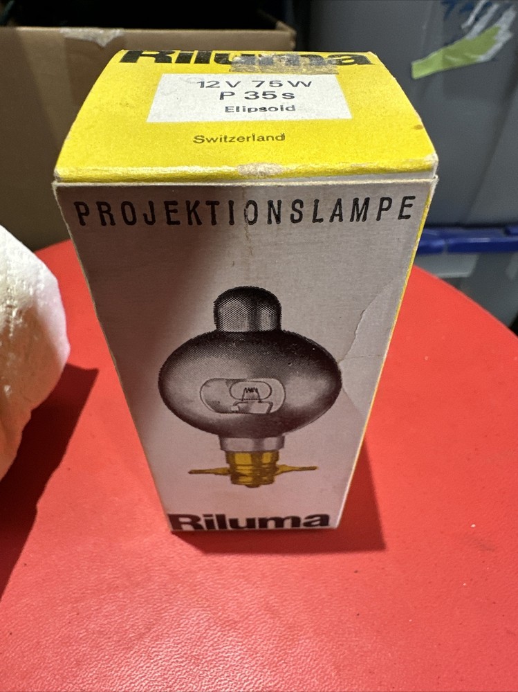 NOS RILUMA PROJECTOR LAMP P35S 12v 75w ELIPSOID