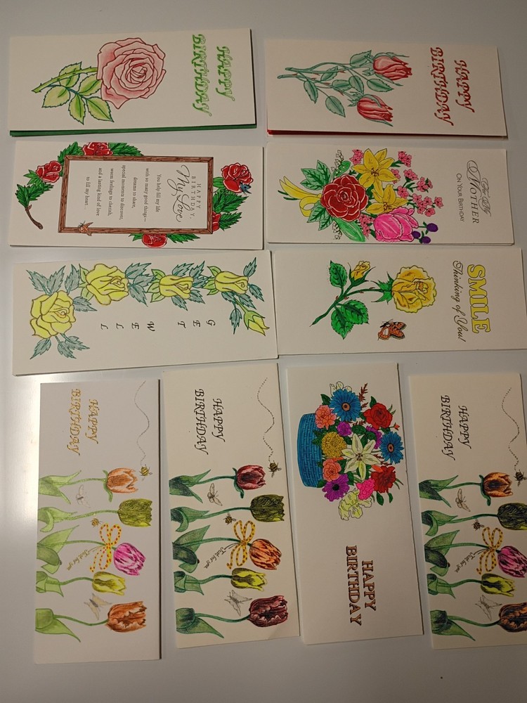 hand colored greeting cards